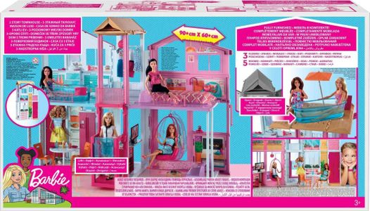 Barbie 3-Story Dollhouse – Multi-Level Playhouse for Kids
