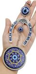 ARTISKRITI Evil Eye Hanging for Home Entrance, Car Mirror, House Door Decoration, Horseshoe with Elephant Nazar Battu for Home Protection, Good Luck Charm (Horseshoe with Mandala)