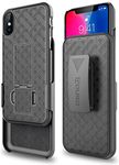 iPhone X/XS Holster Case, Aduro Combo Shell & Holster Case - Super Slim Shell Case with Built-in Kickstand, Swivel Belt Clip Holster for Apple iPhone X/XS / iPhone 10 (2018/2017)