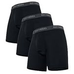 JustWears Boxer Briefs Active - BLACK - GREY LOGO - M