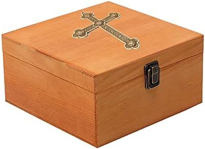 Fight Club Cross Jewelry Box for First Communion Baptism Gift Baptism Memory Box Keepsake Box,Christening Gift Box (L)