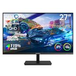 ARZOPA 27 Inch Gaming Monitor 180Hz 2K QHD 2560x1440 Fast IPS Computer PC Monitor 115% sRGB G-SYNC & FreeSync 1ms Response, Eye Care, VESA Wall Mountable, 1x Display Port 1.4, 1x HDMI 2.0, TYPE-C