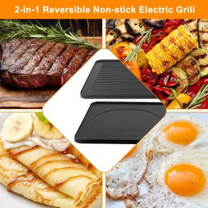 2-in-1 Raclette Grill for 8 People – Tabletop Party Grill & Griddle