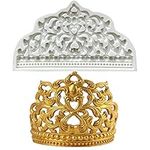 Morofme Crown Cake Fondant Mold, Crown Tiara Baroque Style Silicone Fondant Mold for Cake Topper Sugarcraft Chocolate Pastry Jewelry Clay Wedding Tiara Princess Cake Decoration