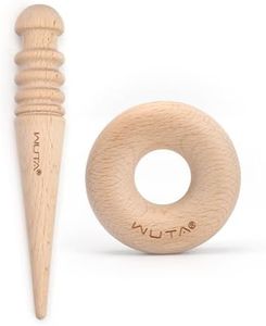 WUTA Beginner Friendly Leather Burnisher Set Wooden Edge Polisher with Storage Pouch Perfect for DIY Leather Projects, Gifts, Small Repairs (Round+Doughnut)