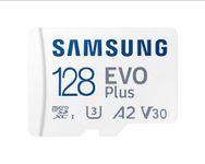 Samsung EVO Plus microSDXC Memory Card 128 GB, 160 MB/s, U3, V30, A2, ‎MB-MC128SA/APC (2024 Series)