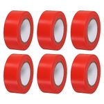 PATIKIL Flagging Tape 1"x98', 6 Pack PVC Non-Adhesive Neon Marking Tape for Tree Survey Boundaries Outdoor Trail, Red