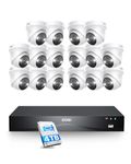 ZOSI 4K 16 Port 32CH PoE CCTV Camera System with Face/Person/Vehicle Detection, H.265+ 8MP Disk-Backup NVR with 4TB HDD, 16pcs 4K Outdoor Security PoE IP Cameras, Color Night Vision, Two Way Audio