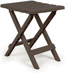 Camco Adirondack Portable Outdoor Folding Side Table, Perfect For The Beach, Camping, Picnics, Cookouts and More, Weatherproof and Rust Resistant - Mocha (51882) , Brown
