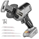 Cordless Reciprocating Saw for Dewalt 20 V Battery, Brushless,3000 SPM,Variable Speed, Tool-free Blade Change, Power Reciprocating saws with Led Light, 4 Saw Blades for Wood/Soft Metal/PVC Cutting