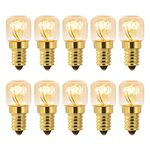 10 Pack E14 Oven Light Bulbs Dimmable, Warm White 2700K, Heat Resistant up to 300°C, 160LM, Pygmy Light Bulb, E14 Small Edison Screw, for Ovens, Microwave, Fridge, Himalayan Salt Lamp Light Bulbs