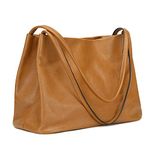 Kattee Soft Genuine Leather Tote Bags for Women Casual Shoulder Hobo Purses and Handbags Top Magnetic Snap Closure