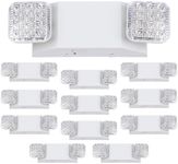 GRUENLICH LED Commercial Emergency Light with Dual Head and Backup Battery, US Standard, AC 120-277V, Hardwired Emergency Light Fixtures for Business Office Power Outages, 12-Pack