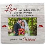 BANBERRY DESIGNS Couples Frame - Love Picture Frame with Someone You Can't Live Without Saying - Fits a Standard 4 X 6 Photograph