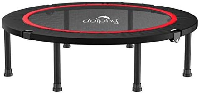 Dolphy 40" Foldable Mini Trampoline, Fitness Trampoline with Safety Pad, Stable & Quiet Exercise Rebounder for Kids Adults Indoor/Garden Workout