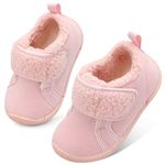 JOINFREE Baby Boys Plush Shoes Indoor Home Shoes Winter Baby Girls Slippers House Shoes Pink 3.5/4.5 UK Child