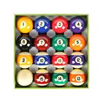 Aska Billiards Pool Boston Numbered Balls Set, 16 Balls Including a Cue Ball, 2 1/4 inch (PB01, Standard Balls)