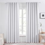 Deconovo Solid Back Tab Curtains Blackout Curtains Thermal Insulated Drapes and Curtains Room Darkening Curtains for Living Room 52Wx84L Inch Greyish White 2 Panels