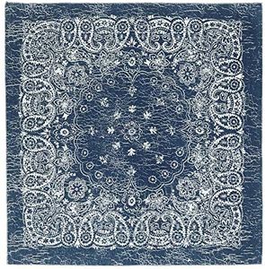 CTM® Extra Large 27 Inch Rustic Paisley Print Bandana, Navy/Natural