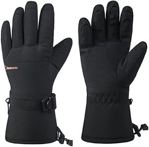 Alpine Swiss Mens Waterproof Gauntlet Ski Gloves Winter Sport Snowboarding Windproof Warm 3M Thinsulate BLK SM