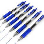 Zebra - Sarasa Retractable Gel Ink Rollerball - Fast Drying - 0.7mm - Blue Ink - Pack of 6