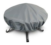 LIVIVO Premium Fire Pit Cover with Covered Air Vents, and Elastic Hem for Secure Fit (Round)