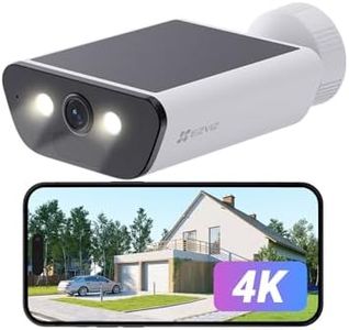 EZVIZ CB5 4K Camera Surveillance WiFi Exterieure sans Fil à Batterie, Camera Solaire Exterieur, Vision Nocturne en Couleure, Détection de Forme Humaine/Véhicule, Défense Active, Étanche IP65, Alexa