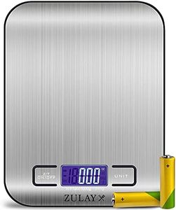 Zulay Kitchen Digital Food Scale - 304 Stainless Steel Kitchen Scale - Features LCD Screen, Measures 5 Different Units Including Grams & Ounces - for Baking, Cooking, Weight Loss Keto & Meal Preps