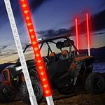 1PC 3ft LED Whip Green Lights Waterproof Flag Pole Safety Antenna with Flag for Can Am Maverick X3 Sand Dune Buggy UTV ATV 2020 Polaris RZR XP 4X4 Offroad Truck 4 Wheels(Red)