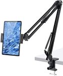 Tablet Stand, Foldable Tablet Holder for Bed - 360° Flexible&Adjustable Tablet/Phone Mount Clamp Desk for 2022 iPad Pro 12.9, 11, 10.5, 9.7, iPad Air mini 2 3 4 5 6, Tab, Switch, 4.7-12.9" Devices