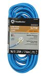 Southwire 236788-06 16-3 25-Foot Hi-Vis Low Temp Winter Extension Cord, Blue