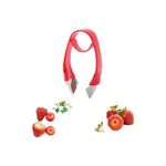 Red Strawberry Huller Stem Remover, Potato Corer, Pineapple Corer, Tomato Corer, Fruits and Vegetables Eye Peeler,Stainless Huller Fruit and Vegetable Tools, Portable Kitchen Gadget Corers and Pitters