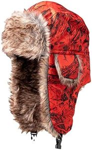 S A Company Trapper Hat Winter Hats for Men & Women | Russian Hat | Faux Fur Hat with Ear Flap (High Vis Orange)