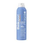 Thinksport SPF 50 All Sheer Mineral Sunscreen Spray – Air Powered, Waterproof Sport Sunscreen Spray – Safe, Natural Zinc Oxide Sun Protection, 6 Fl oz