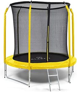 Klarfit Jumpstarter Kids Trampoline, Outdoor 8ft Trampoline with Enclosure, Safety Net, Ladder, and UV-Resistant Jumping Mat, Exercise Trampolines, Kids Outdoor Toys, Garden Toys Play Equipment, 250cm
