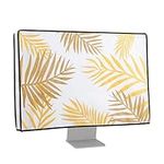 kwmobile Computer Monitor Cover Compatible with 24-26" monitor - Palm Leaves Light Yellow/Honey Yellow/White