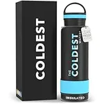 Coldest Insulated Water Bottle with Handle Lid | Leak Proof, Simple Insulated Modern Stainless Steel, Double Walled, Sport Thermos Bottles, Metal Flask | 21oz