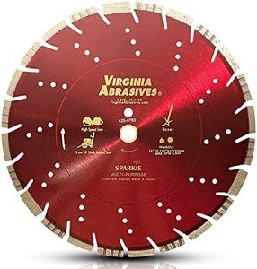 Virginia Abrasives 425-07831 1pc- 14" Sparkie Premium Diamond Blade High Performance Concrete Tools - Wet/Dry Saw Blade for High-Speed Precision Cutting (14 x .125 x 1/20mm - 12mm Segments)