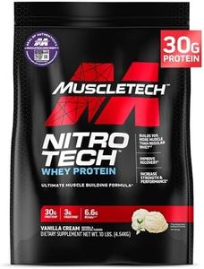 Whey Protein Powder, MuscleTech Nitro-Tech Whey Protein Isolate + Peptides, Lean Protein Powder with Creatine, Sports Nutrition Protein Powder for Men & Women, Vanilla, 4.54kg (103 Servings)