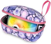 ZUJFPL Hard Ski Goggle Case EVA Box, Air Vents Water Resistant Shockproof Shell Snowboard Goggles Bag for Girls