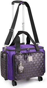 BatlFrist Rolling Sewing Machine Bag with Universal wheels,Sewing Machine Carrying Case with YKK zipers, Compatible most Standard Brother, Singer, Bernina, Sewing Machines (Dark Purple)