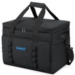 Hulongo Cool Bag Insulated Cooler Bag Waterproof Picnic Thermal Bag For Camping, Travel, Grocery Shopping & Fishing, 37L, Black