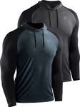 Neleus Men's Dry Fit Athletic Workout Running Shirts Long Sleeve, 5102# 2 Pack,dark Grey/Slate Grey, S