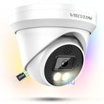 VIKYLIN 8MP Full Color PoE IP Camera,Outdoor 4K PoE Turret Camera with AI Human Vehicle Detection, 2.8mm Lens,2 Way Talk,24/7 Full-Time Color Night Vision,H.265+, IP67,Blue Iris, NDAA Compliant,2387C