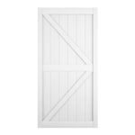 BARNSMITH 42in x 84in Sliding Barn Door Only, K-Frame, Solid Wood Barn Door Slab Covered with Water-Proof PVC Surface, No Pre-Drilled, Easy Assembly, White