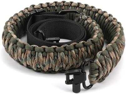 flipfit Outdoor Rifle Sling with QD Swivels,Outdoor 550LB Paracord Sling,Quick Adjustable Length Gun Strap(Green+Jungle Camouflage)