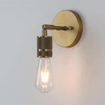 Phansthy Retro Wall Light, E27 Socket Copper Finish Hallway Wall Mount Lamp, Industrial Indoor Sconce Suitable for Kitchen Bedroom Bar Loft Lighting (Antique)