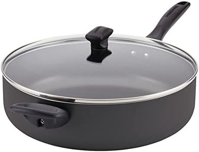 Farberware Dishwasher Safe Nonstick Jumbo Cooker/Saute Pan with Helper Handle - 6 Quart, Black