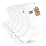 The Sock Street Terry Cushioned Crew/Calf Socks for Men Combo | Athletic & Sports Shocks | Anti Bacterial, Super Soft, Breathable, Moisture Absorbent & Odour-Free | Premium Cotton Full Length - White