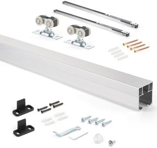 MaxxGeek 4FT/48in Pocket Door Hardware Kit,Commercial Grade Sliding Pocket Door Hardware and Track Set with Soft Close Mechanism Suitable for Wide Single Door